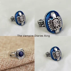 The Vampire Diaries Ring Anillos Salvatore Damon Reborn Garnish Aneis Stefan Family Crest Finger Ring Vintage Adornment