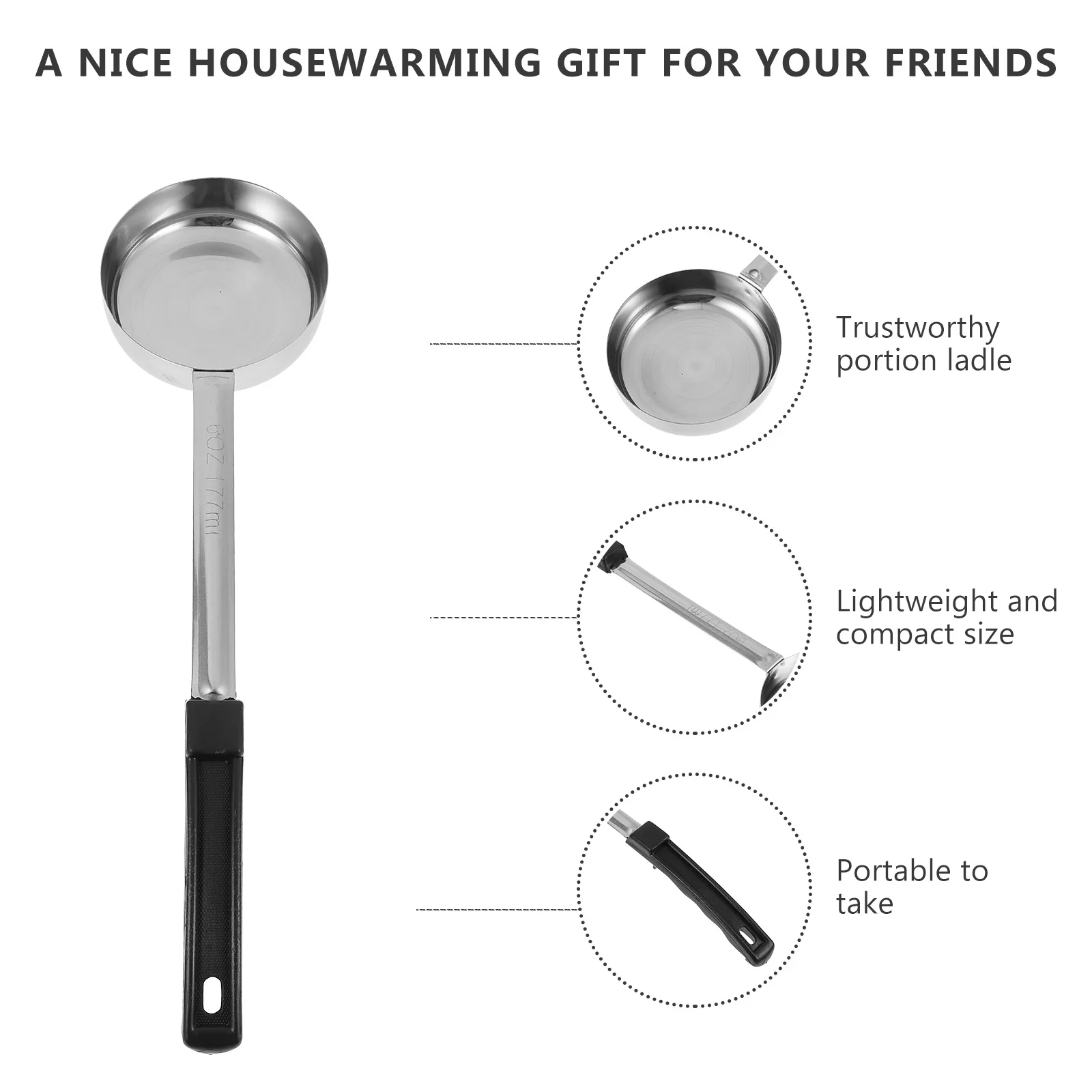 

Long Handle Portion Control Spoon Stainless Steel Plastic Measured Scoop Easy Clean Lightweight Kitchen Barware Gift
