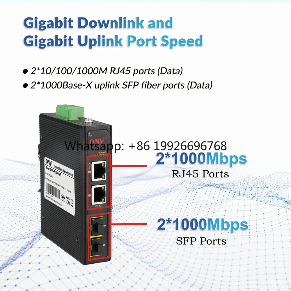 Compact Media Certer Switch Industrial-Grade 2 Ports POE QoS Easy Network