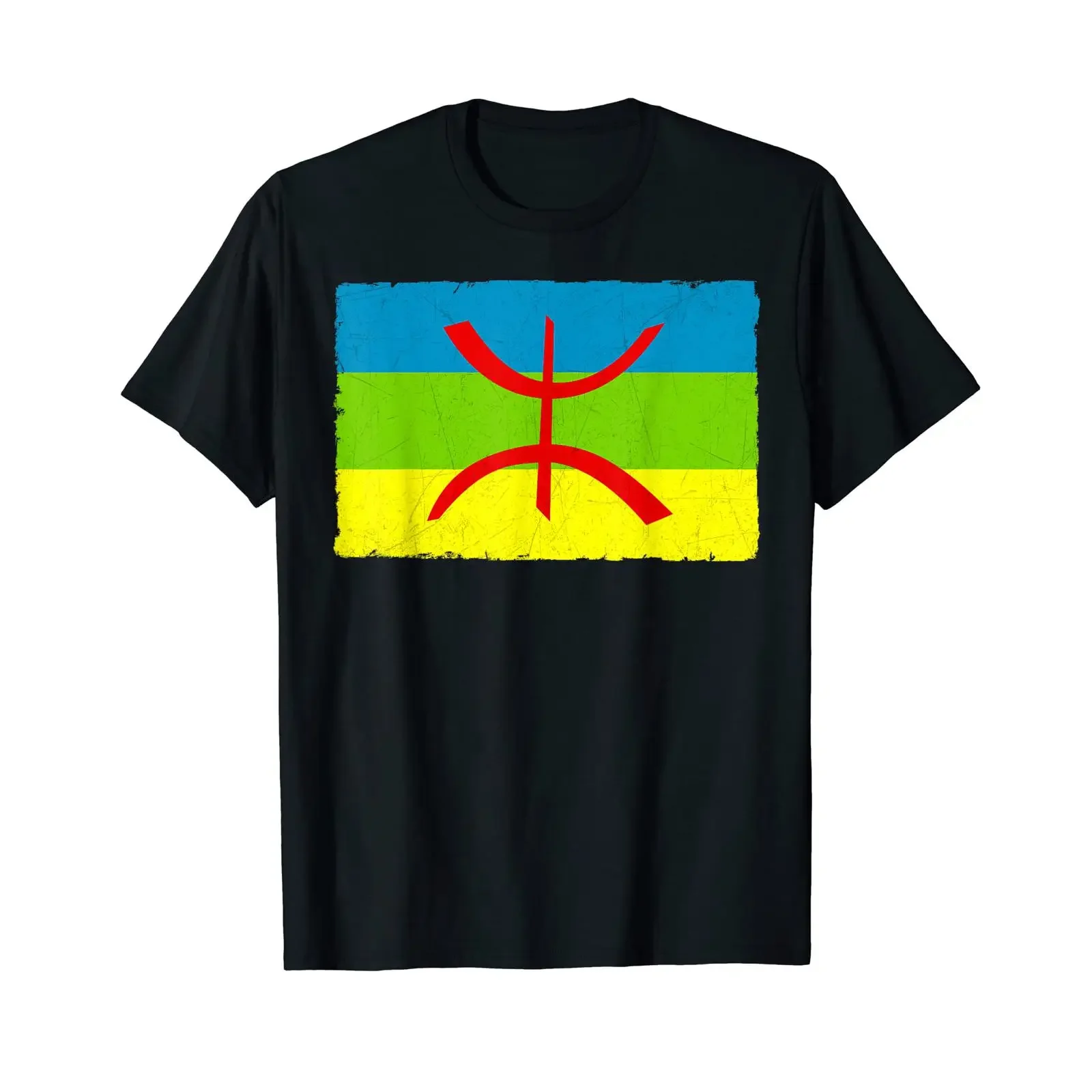 Berber Flag YAZ Amazigh Symbol Proud T Shirt black S vintage Washed Casual Versatile streetwear graphic Unisex fashion