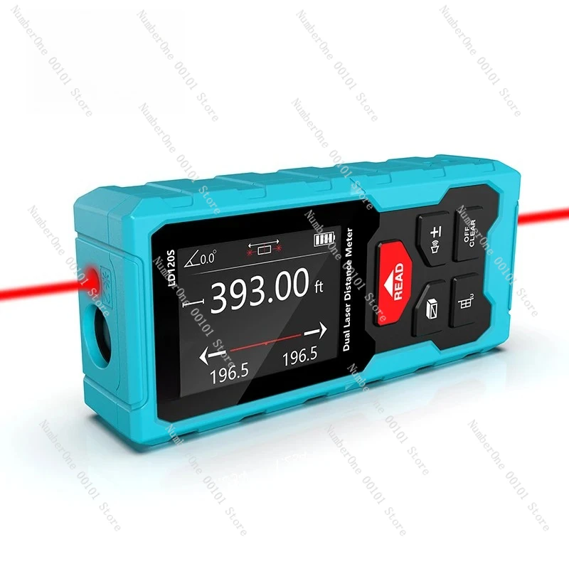 Dual Laser Distance Meter Rechargeable Bilateral Laser Rangefinder 120m Digital Tape Measure Angle Measurment Tool
