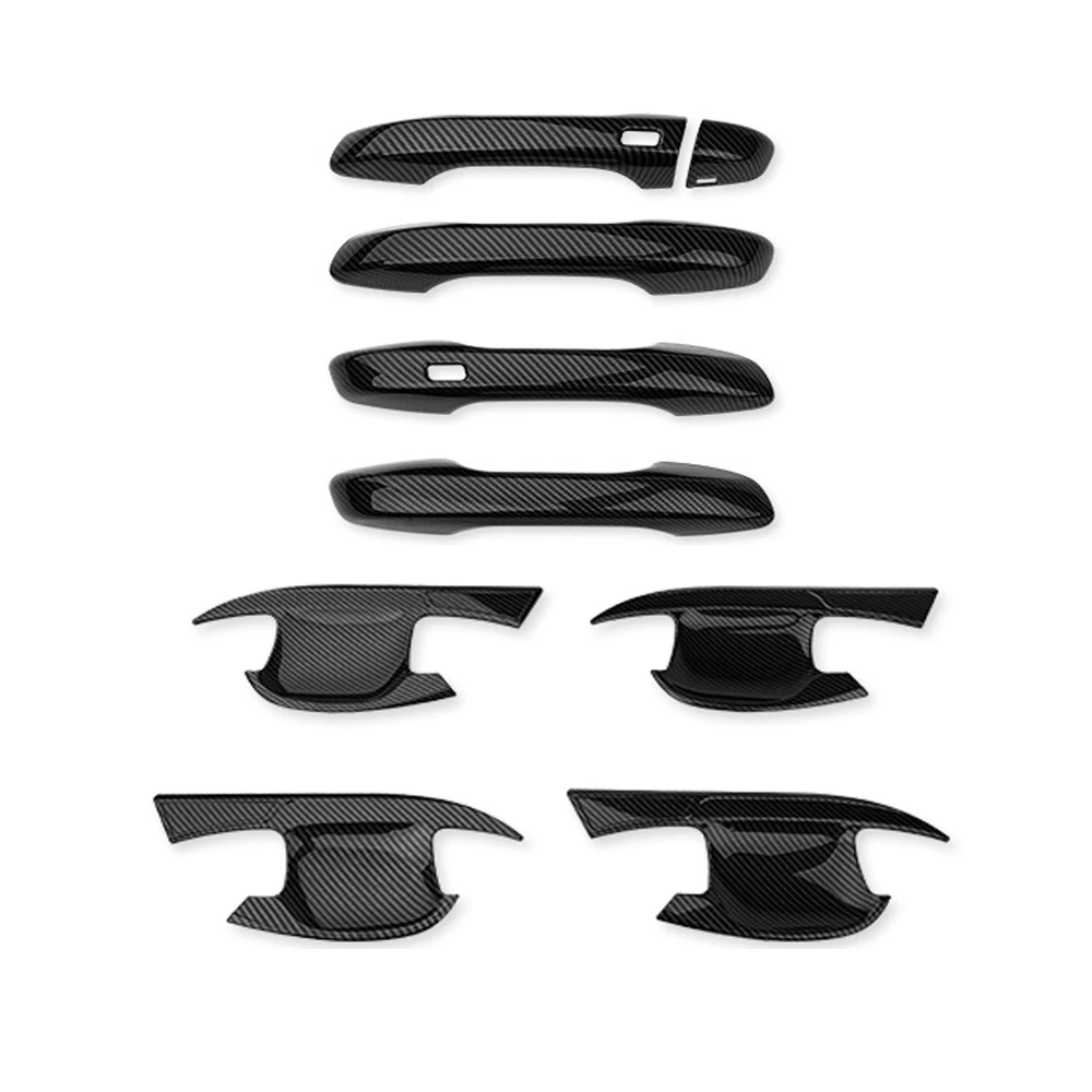 Carbon Fiber ABS Exterior Door Bowl Trim Frame Door Handle Cover For Kia Niro Car Accessories Left Hand Drive