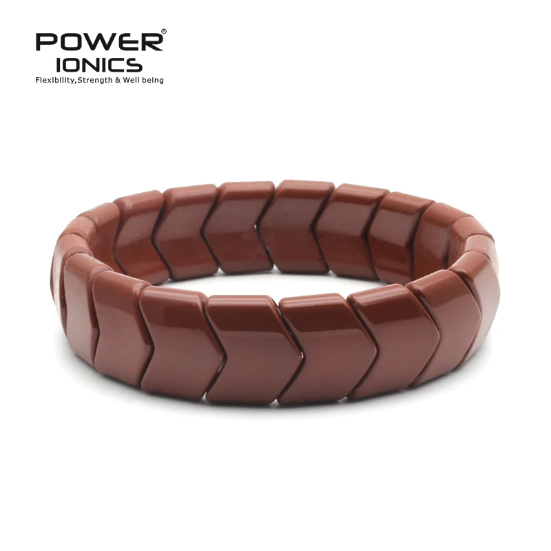 Power Ionics Unisex Anions Arrow Beads Stretch Natural  Bracelet Wristband  Family Lover Gifts With Box