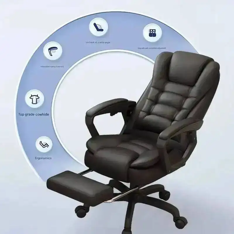 Cadeira de Escritório Executiva Ergonômica Moderna Giratória com Base para Computador, Design Princesa, Mobiliário para Escritório e Sala