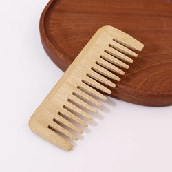 1pc natural bamboo and wood comb, wide toothed comb, straight curly hair anti-static massage comb,Special for real hair wigs