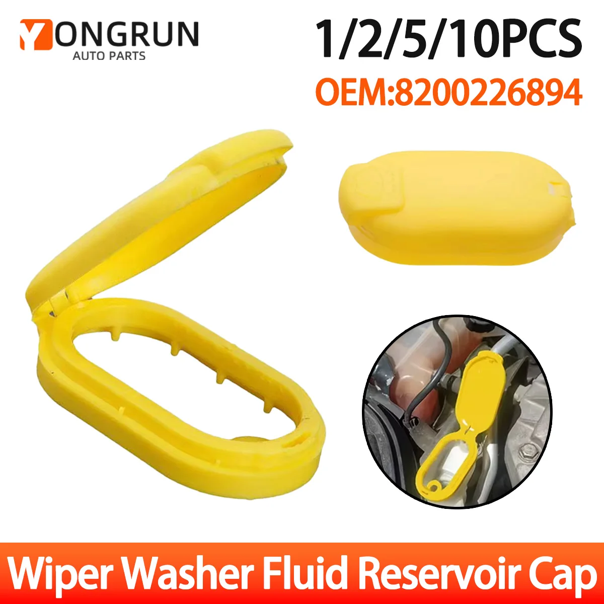 Yongrun 1/2/5/10 pçs solução de limpeza tampa do tanque de armazenamento 8200226894 adequado para renault megan cc 2 scenic 2 trafic 2 clio 3