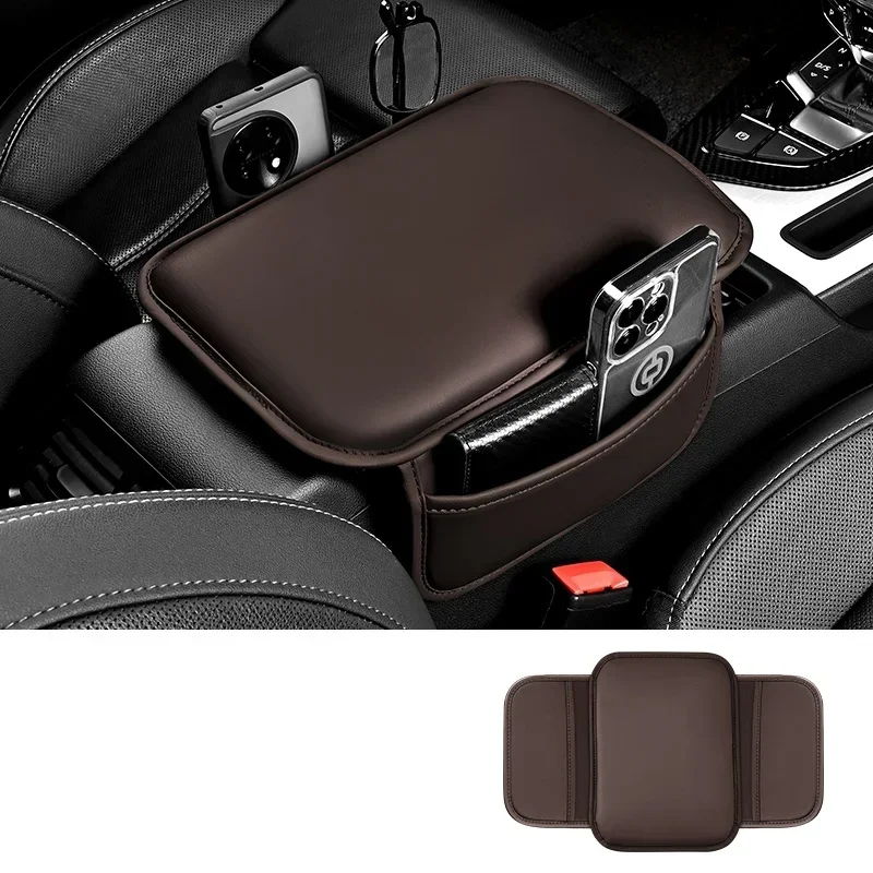 Black Leather Center Console Armrest Lid Cover – Fits Nissan Pathfinder 2013-2020
