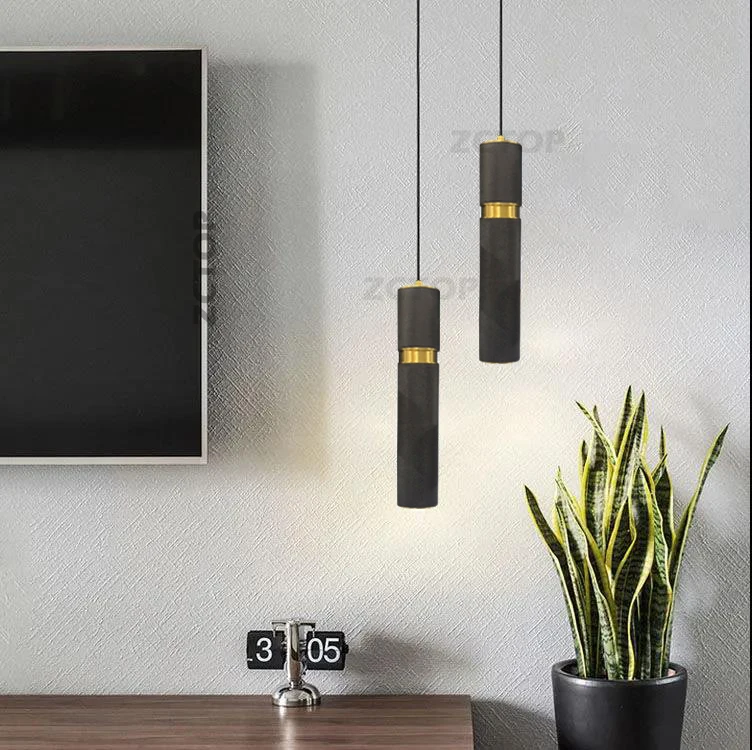 

Минималистичный светодиодный подвесной светильник, алюминиевый металлический прожектор, светильник для гостиной, спальни, ресторана, черный подвесной светильник, прикроватная лампа