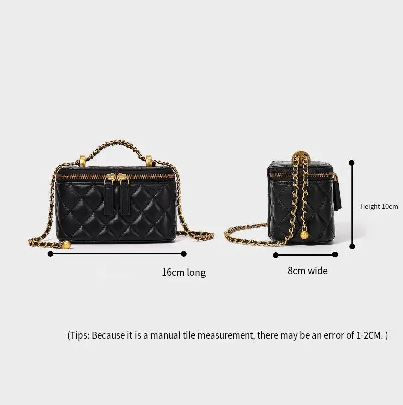 New Rhombus Pattern Mini Box Shoulder Women's bag Luxury Adjustable Chain Strap Handbags Female Crossbody Square Bags