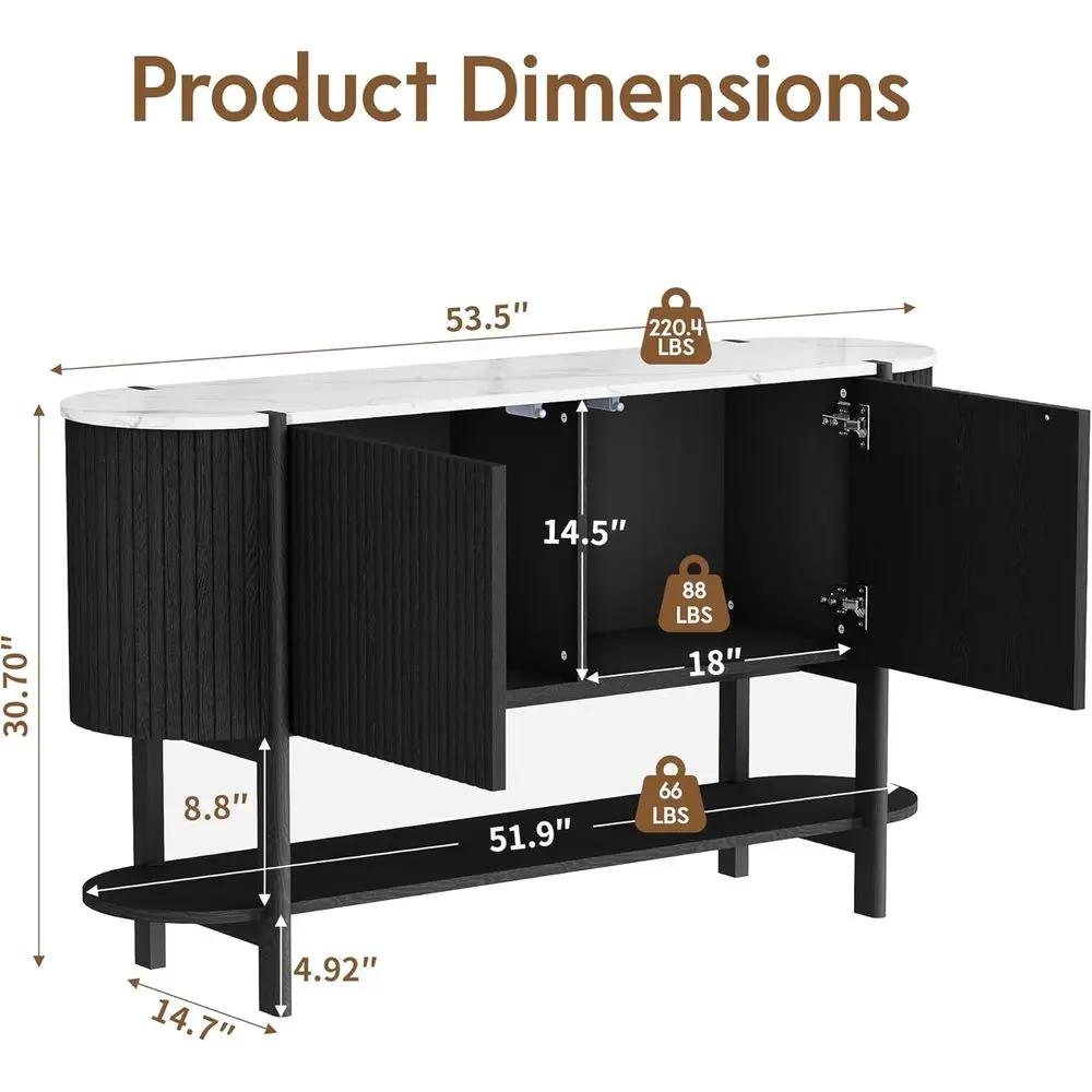 Storage Console Table with 2 Drawers and Shelf, Ideal for Entryway or Living Room, Black
