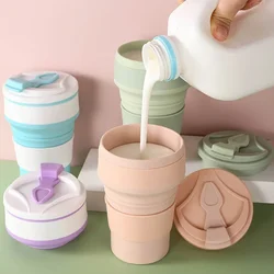 350ML/500ML Creative Portable Silicone Folding Water Cup Coffee Travel Outdoors Water Business With Lid Water Cup Mini Cup