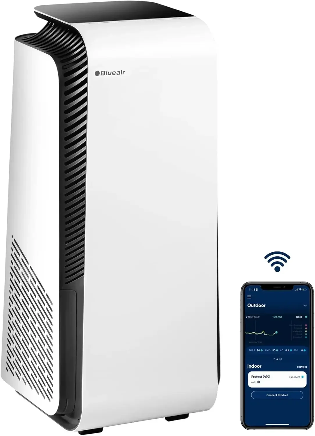 BLUEAIR Advanced Air Purifier for Large Room, Air Cleaner for Dust Pet Dander Smoke Mold Pollen Bacteria Virus Allergen