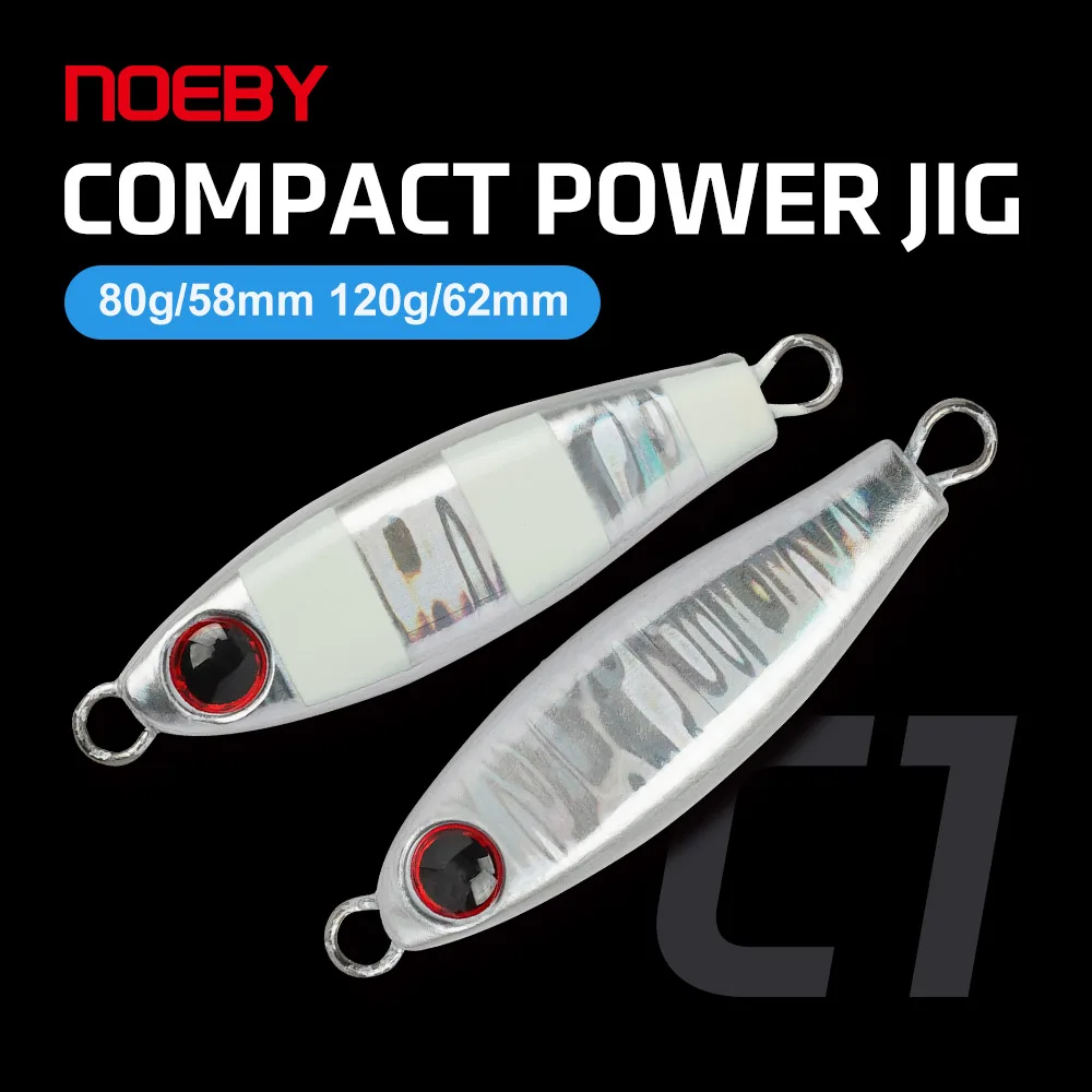 NOEBY Compact Power Jig 80g 120g Jig Fishing Lure Fast Vertical Jigging for Tuna Amberjack Sinking Artificial Hard Bait