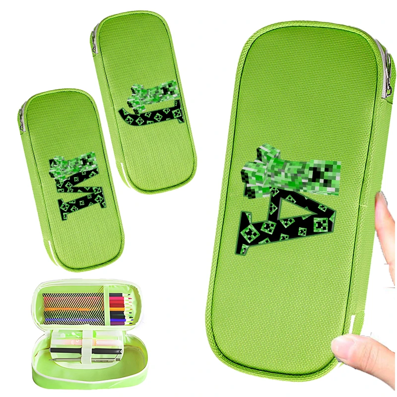 

Minecrafted Pencil Case Fun Cartoon Anime A-Z Letter Pen Bag Student Teenager Large Capacity Stationery Bags Pen Pouch TOY Gifts