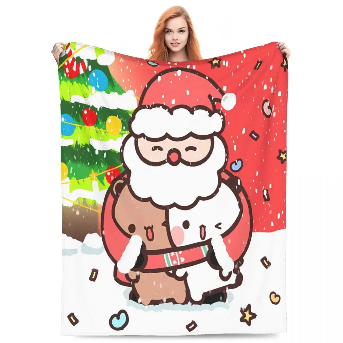 

Уютное рождественское плюшевое одеяло Санта-Клауса, мягкое фланелевое одеяло для дивана, стула, теплый чехол на кровать для зимнего домашнего текстиля