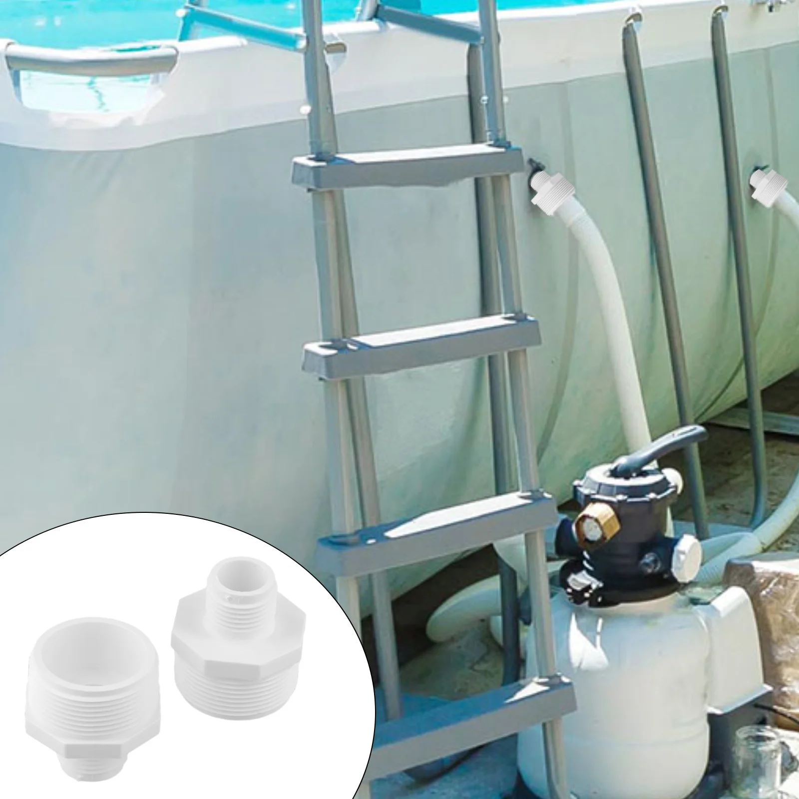 PVC Adapter Fitting for 1.5 NPT Male to 3/4 GHT Male Connection in Home Garden Farm and Landscape Water Management Systems