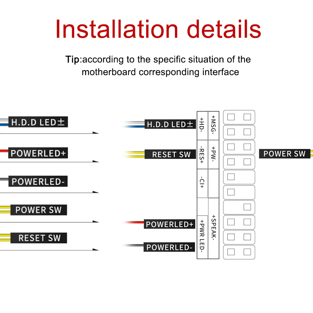 PC Host Start Restart Metal Push Button Switch DIY Computer Chassis With 60cm Motherboard Cable Power Switch 12mm 16mm 19mm 22mm