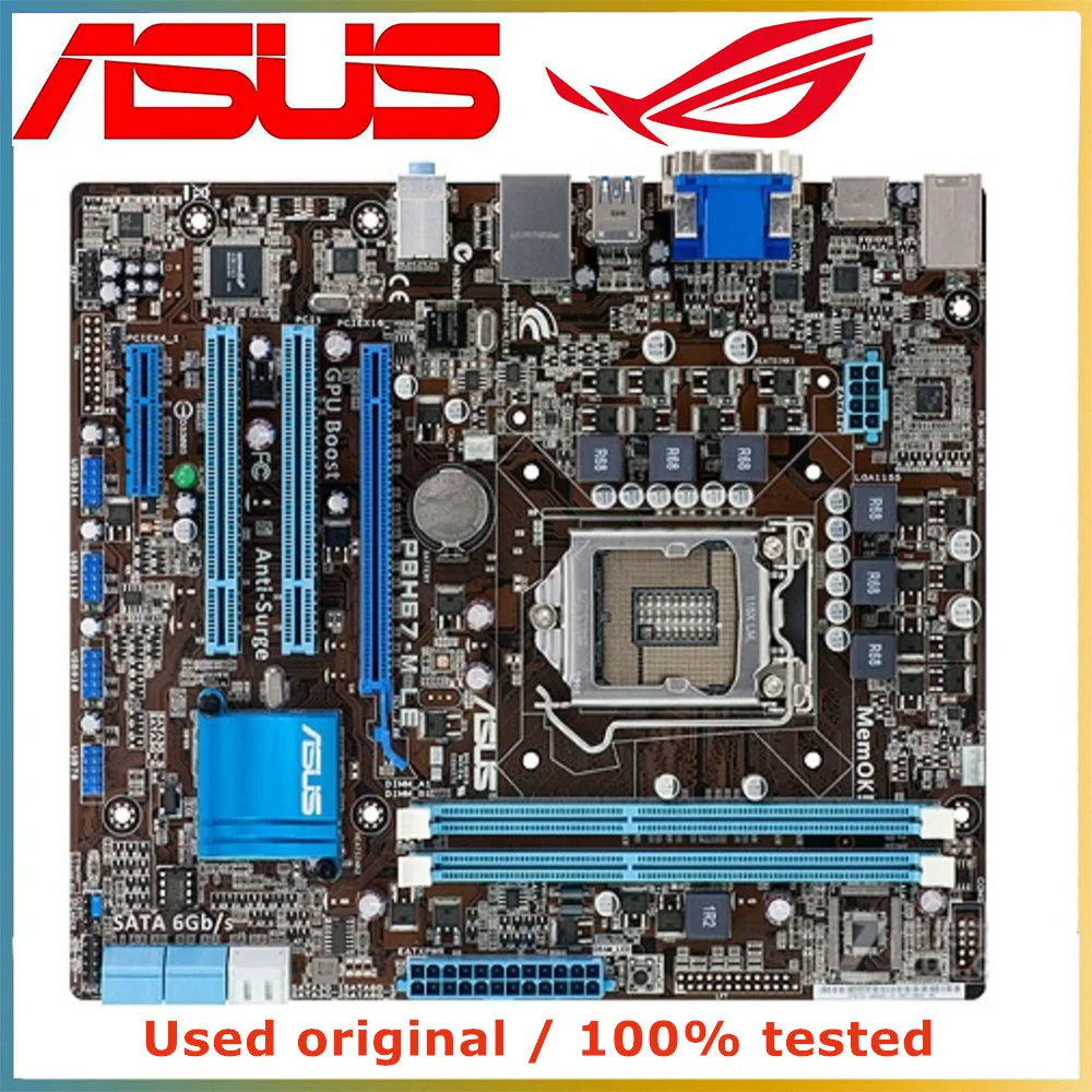 

For ASUS P8H67-M LE Computer Motherboard LGA 1155 DDR3 16G For Intel H67 P8H67 Desktop Mainboard SATA III PCI-E 3.0 X16