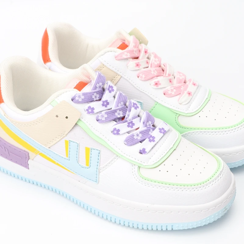 Cuore amore lacci delle scarpe fiori piccole margherite Sakura lacci delle scarpe piatti in pizzo per scarpe da ginnastica AF1 lacci delle scarpe di tela alti per scarpe