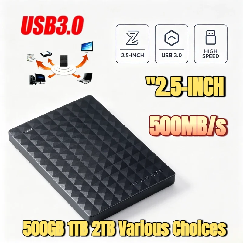 

OEM For Seagate 2.5 Inch Portable External HDD USB 3.0 Ultra High Speed External Storage Expansion For Laptop PC Desktop