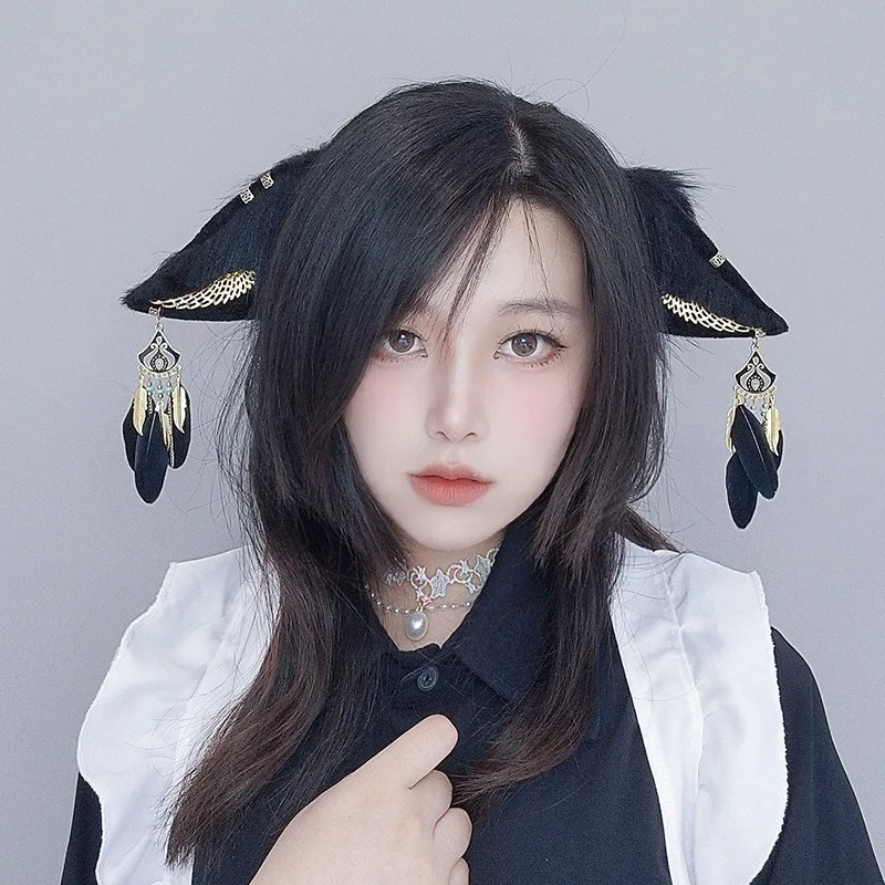 Japanese Plush Simulation Animal Ear Headband Sheep Ear Headband Cosplay Comic Show Party Props Dress Up Headgear