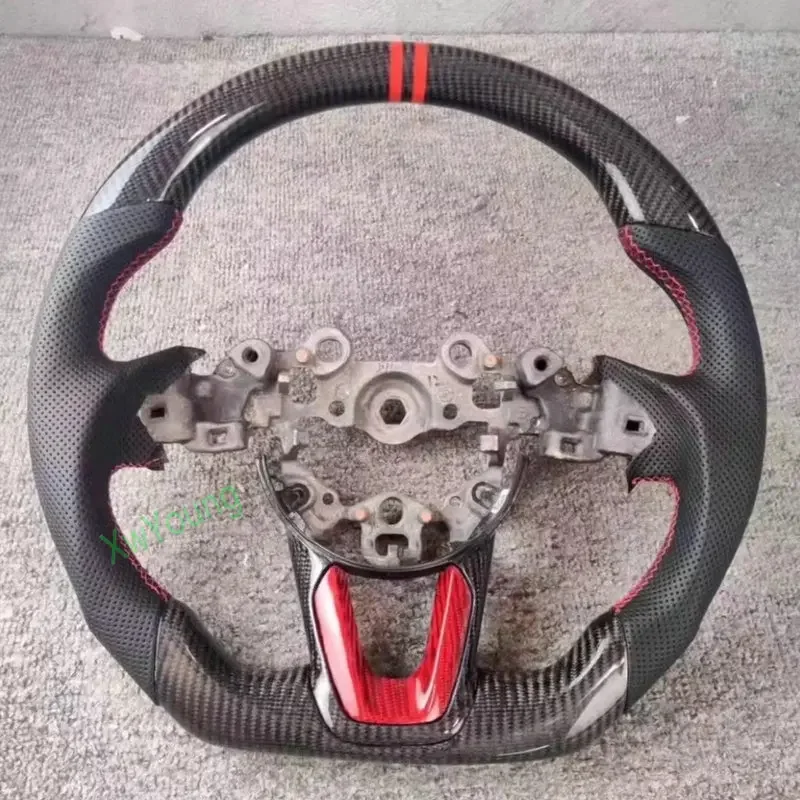 For Mazda CX4 CX-4 CX5 CX-5 100% Real Carbon Fiber Steering Wheel With Leather