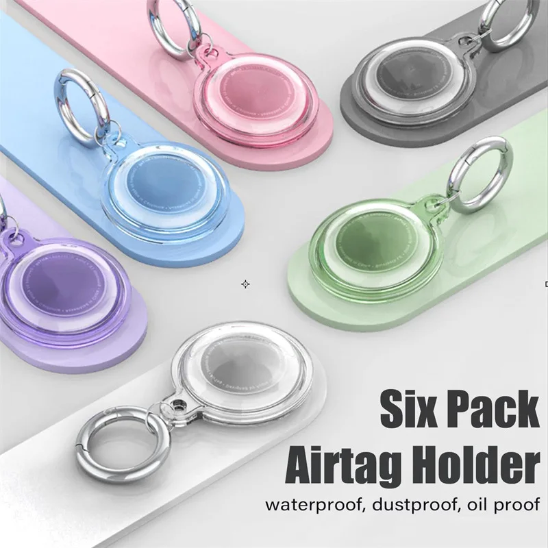 IPX8 impermeável Airtag titular com chaveiro, Apple Air Tag Case para bagagem, colar de cão chaves rastreador