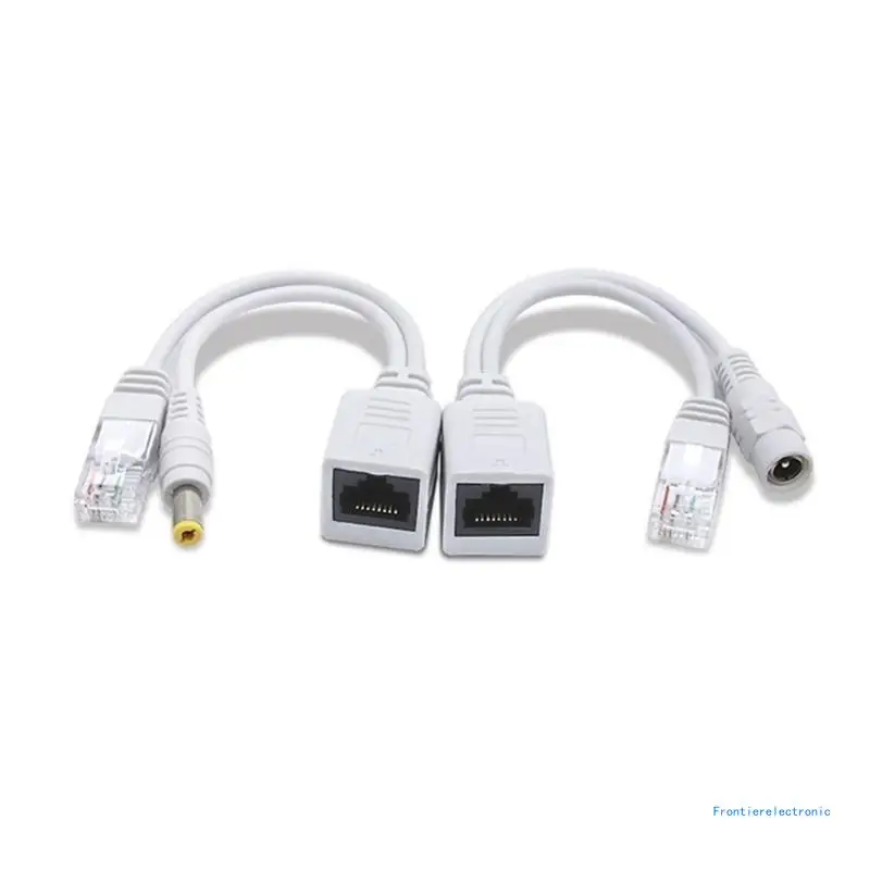 injetor PoE passivo divisor PoE com conectores RJ45 DC5.5x2.1 mm