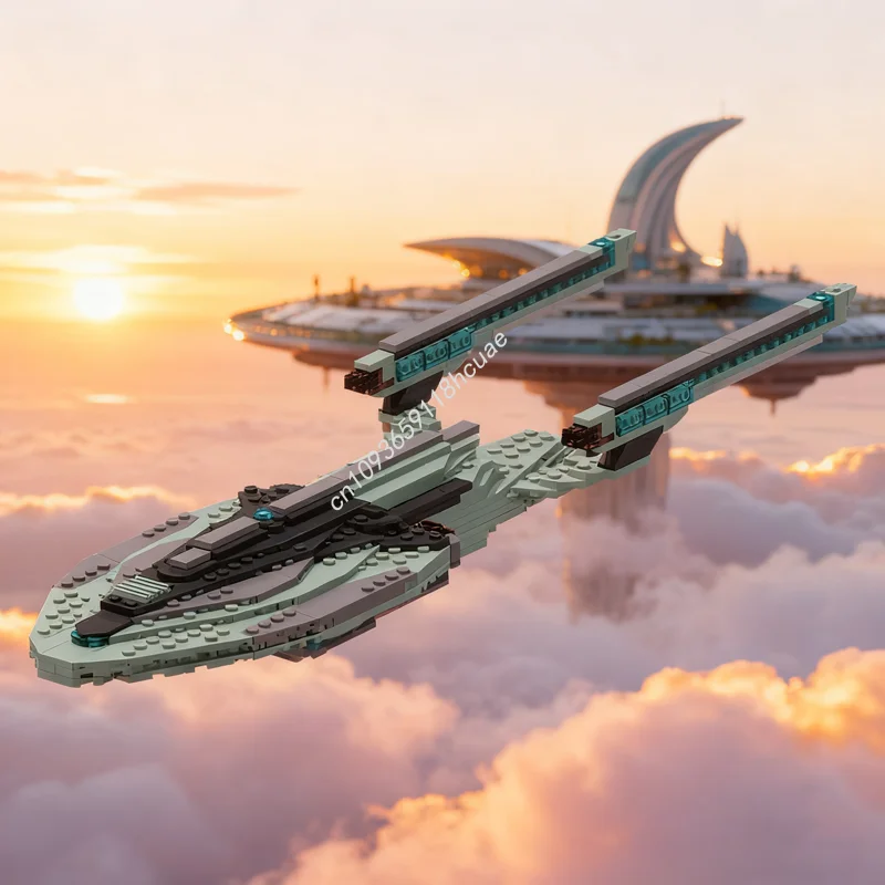 

814pcs MOC USS Aventine Vesta Class Starship Spaceed Model Christmas Gifts Building Blocks Toy Assemble DIY Idea Education Kids