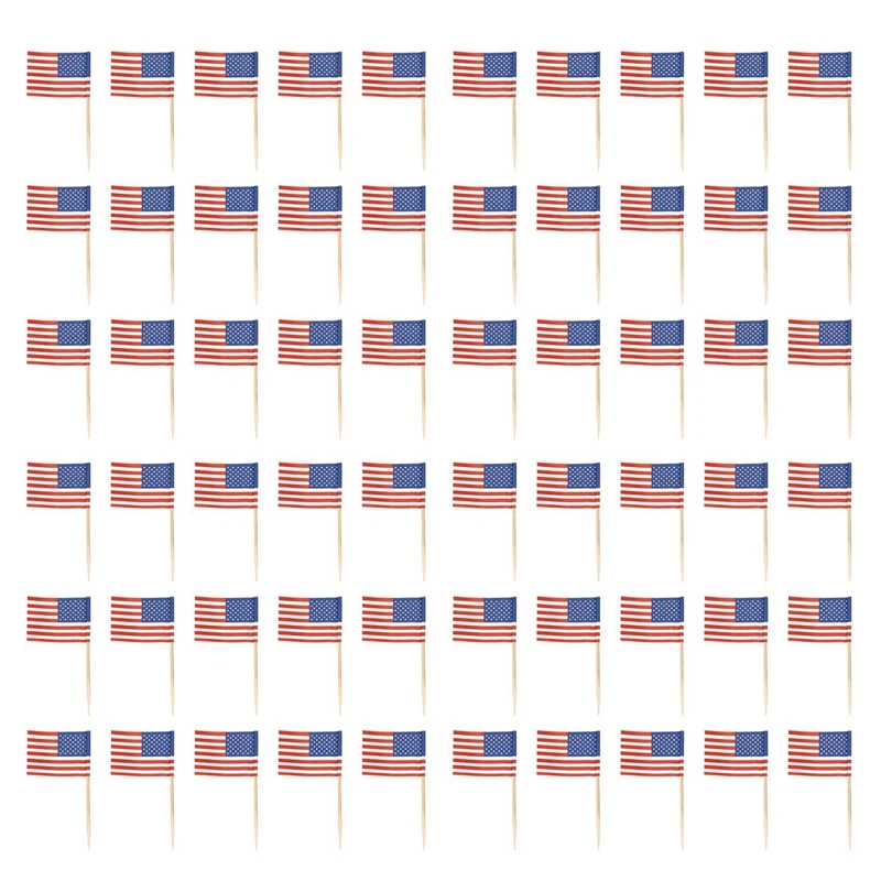 

Promotion! 2000 American Flag Toothpicks Party Cupcake Decoration Sandwich Mini Food Picks