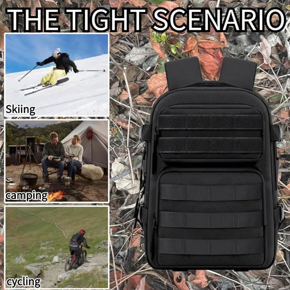 

15L Mini Tactical Backpack with Holster-ventilated Mesh Small Military MOLLE Backpack for Outdoor Sport Hiking Travel Gym