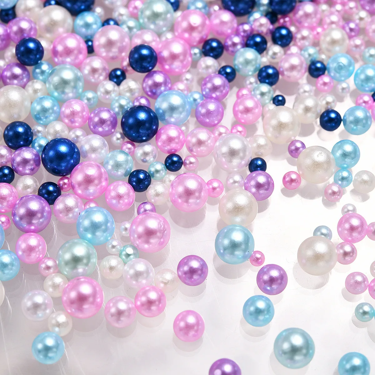 

10g/pack Resin Non-porous Pearl Colored Round Beads Nail Art Jewelry Loose Beads Beaded Handmade Vanity Box Clothing Jewelry