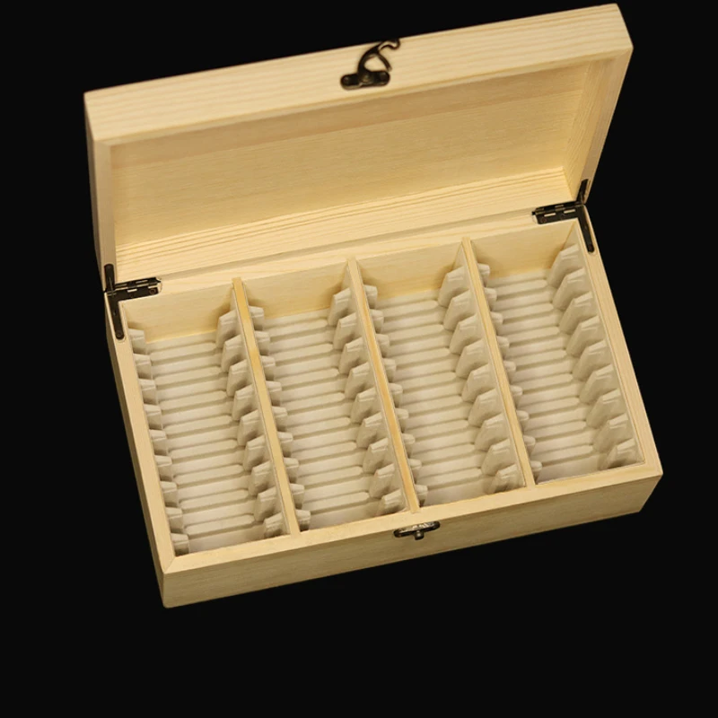 Premium Wooden Box for Coin Storage Box Collectors - Holds 40 Grid Commemorative Coin Home Office