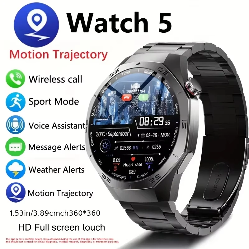 

2025 New Smart Watch Men AMOLED Screen GPS Motion trajectory Heart Rate Bluetooth Call SmartWatch Waterproof For Android and ios