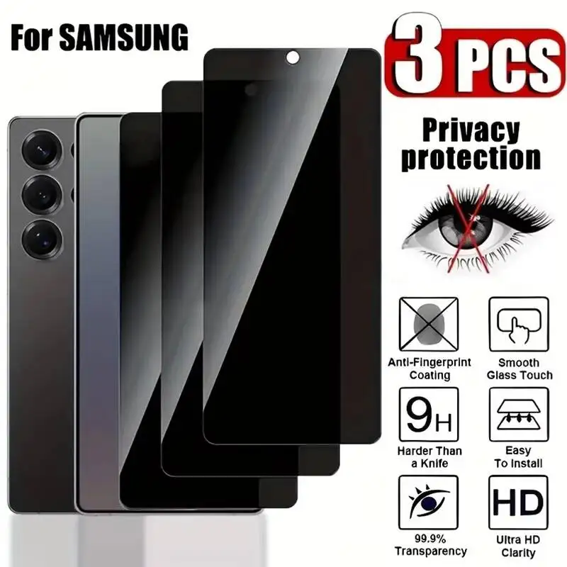 

Privacy Tempered Glass For Samsung A56 A36 A16 A07 A26 A55 A17 A35 A34 A54 A53 S25 Ultra S23 S24 FE Anti-Spy Screen Protector