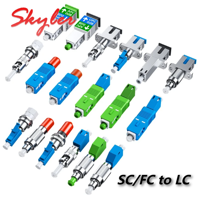 FC/SC to LC Female Adapter to Small Square Head Coupler FC Male to LC Female Red Light Pen Docking Fiber Optic Adapter Converter