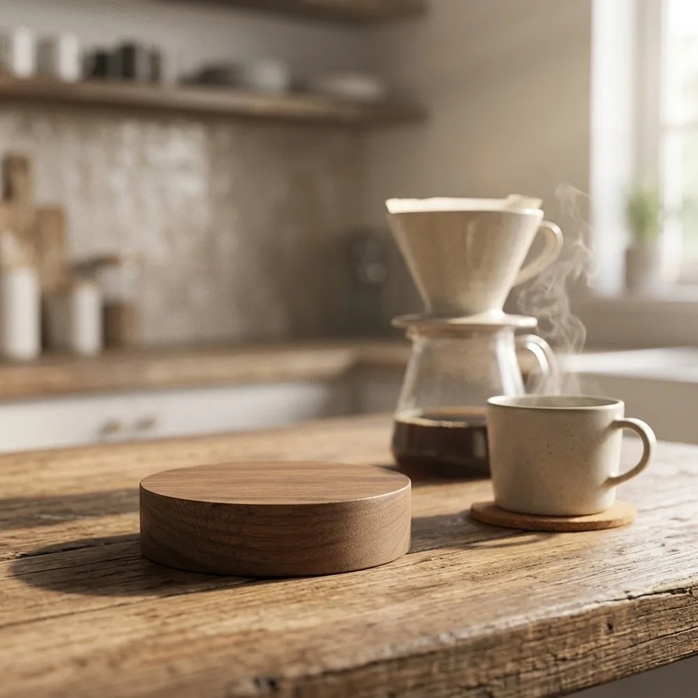 Grinder Adjustment Cover Walnut Wood Scale Knob Walnut Wood Material 8cm Diameter Removable Design Easy To Clean