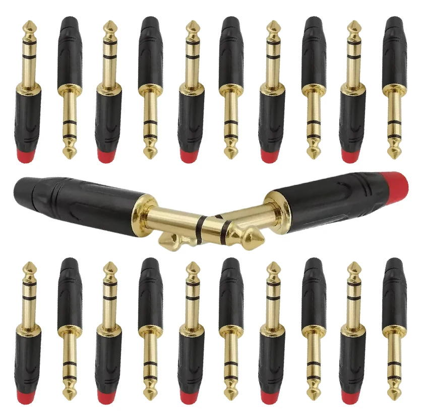 

Straight Male Amplifier Microphone Audio Plugs Solder Type Mono Stereo 6.35 MM Connector