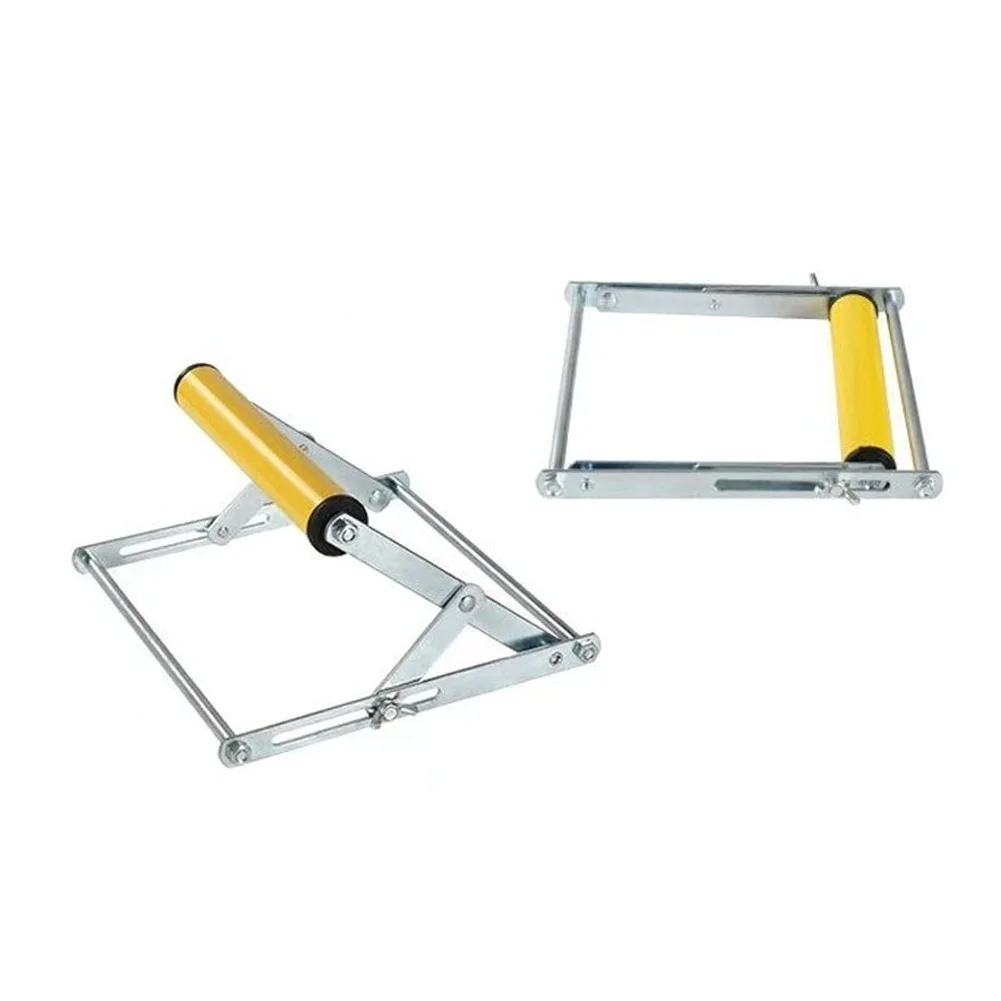 Blue Yellow Adjustable Steel Roller Stand Support Frame With Smooth Wheels For Long Board Cutting Saw Table Accessory