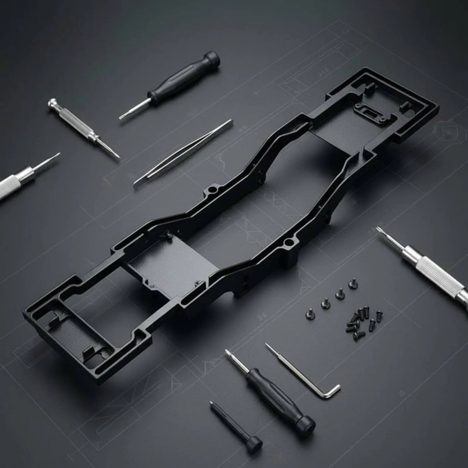 

MN300 Advanced Frame Anodized Finish 1/12 Scale Chassis Chassis Rail 1/12 Scale RC Chassis Frame DIY Modification Easy to Modify