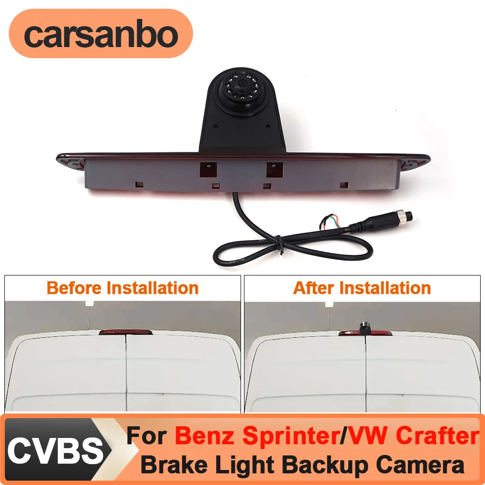 Carsanbo For Benz Sprinter VW Crafter Car Parking Reversing Rearview Camera CCD 170° Night Vision IP68 Brake Light Backup Camera