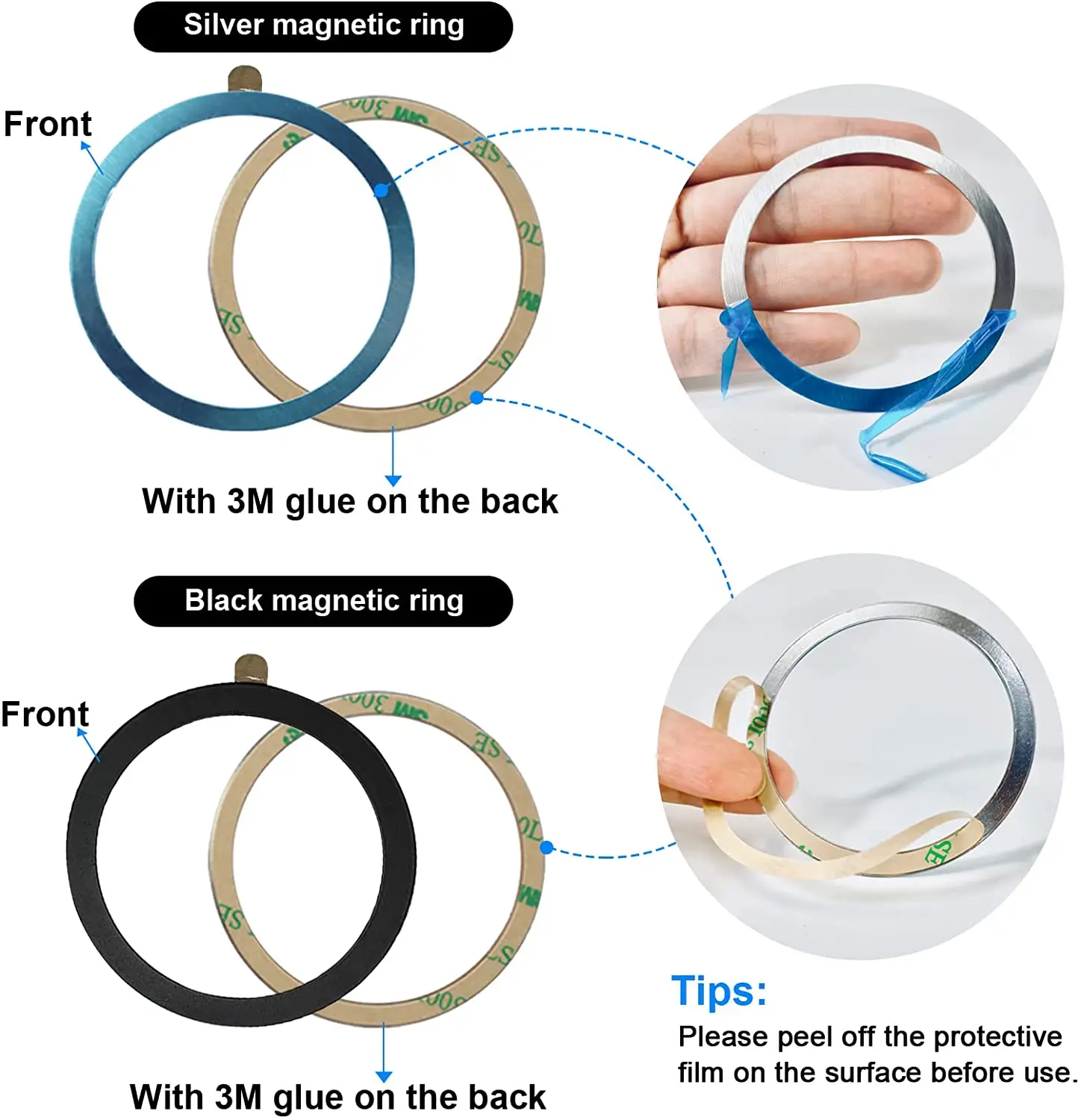 for MagSafe Magnetic Plate Ring Universal Magnetic Metal Sticker Rings Wireless Charger Sheet Mobile Phone Car Holder Iron Sheet