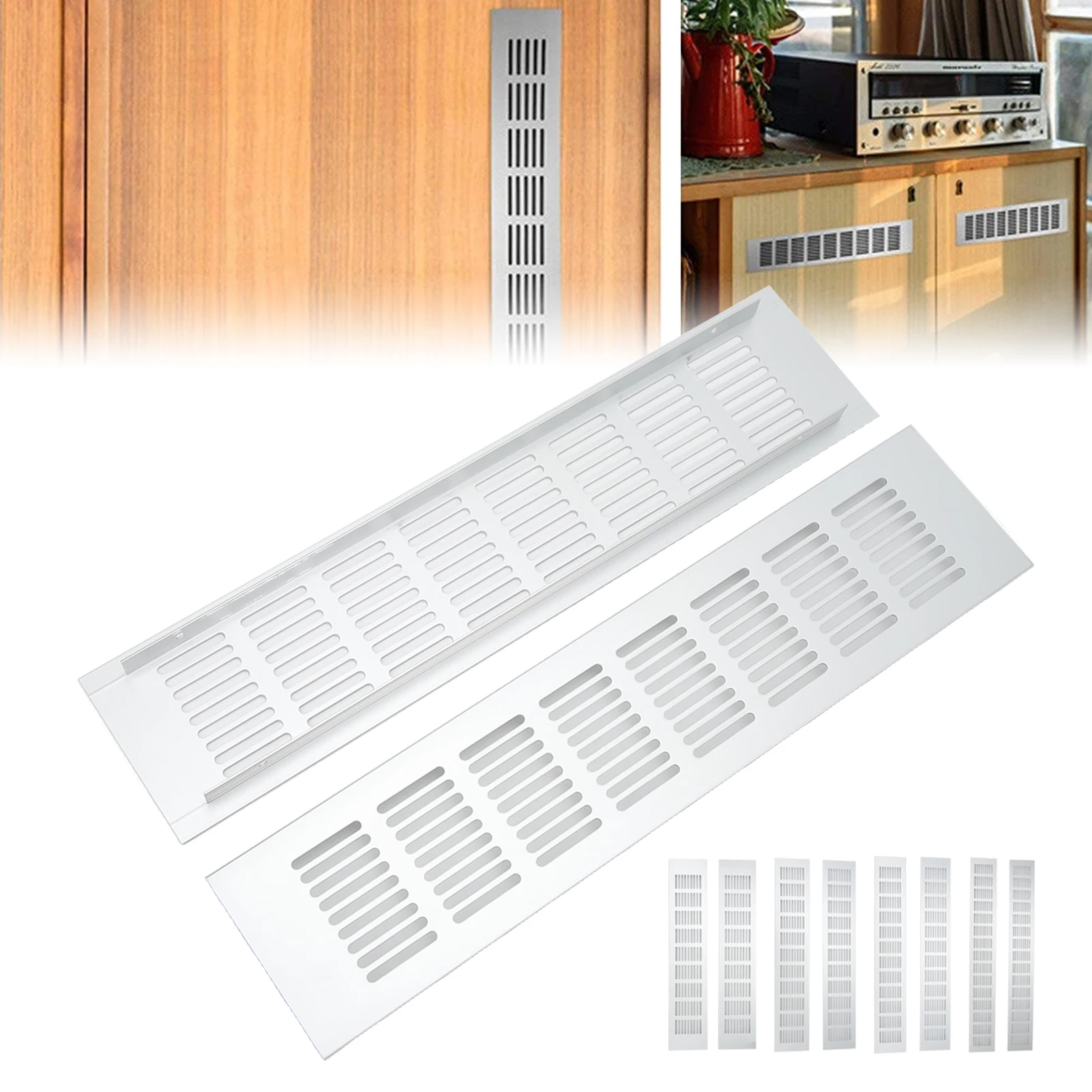 Air Vent Ventilation Grille Wear Resistant Anti Rust  Proof Rectangular Cabinet Vent Grille Aluminium Alloy for RVs