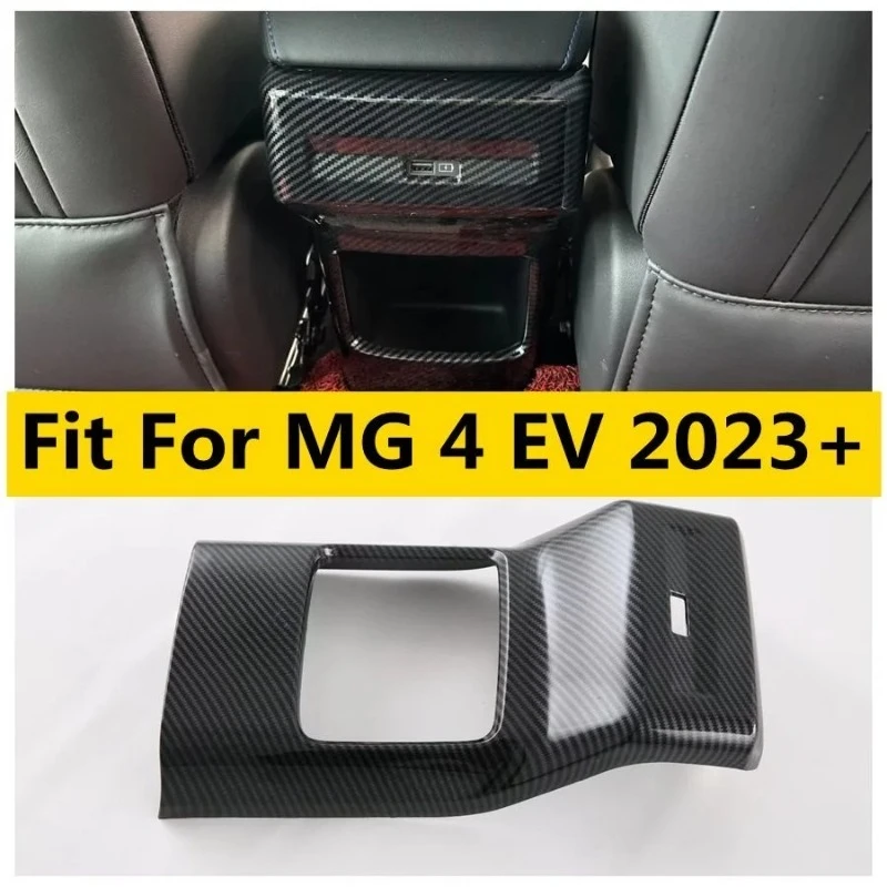 

For MG 4 MG4 EV Mulan 2022 2023 2024 Carbon Fiber Style Armrest Box Rear Air Vent Frame Trim Cover