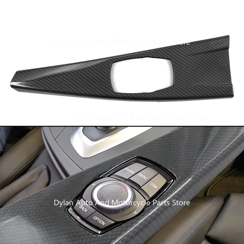 Carbon Fiber ABS Interior Multimedia Panel Cover Trim Sticker Fit for 3 Series F30 F34 4 Series F33