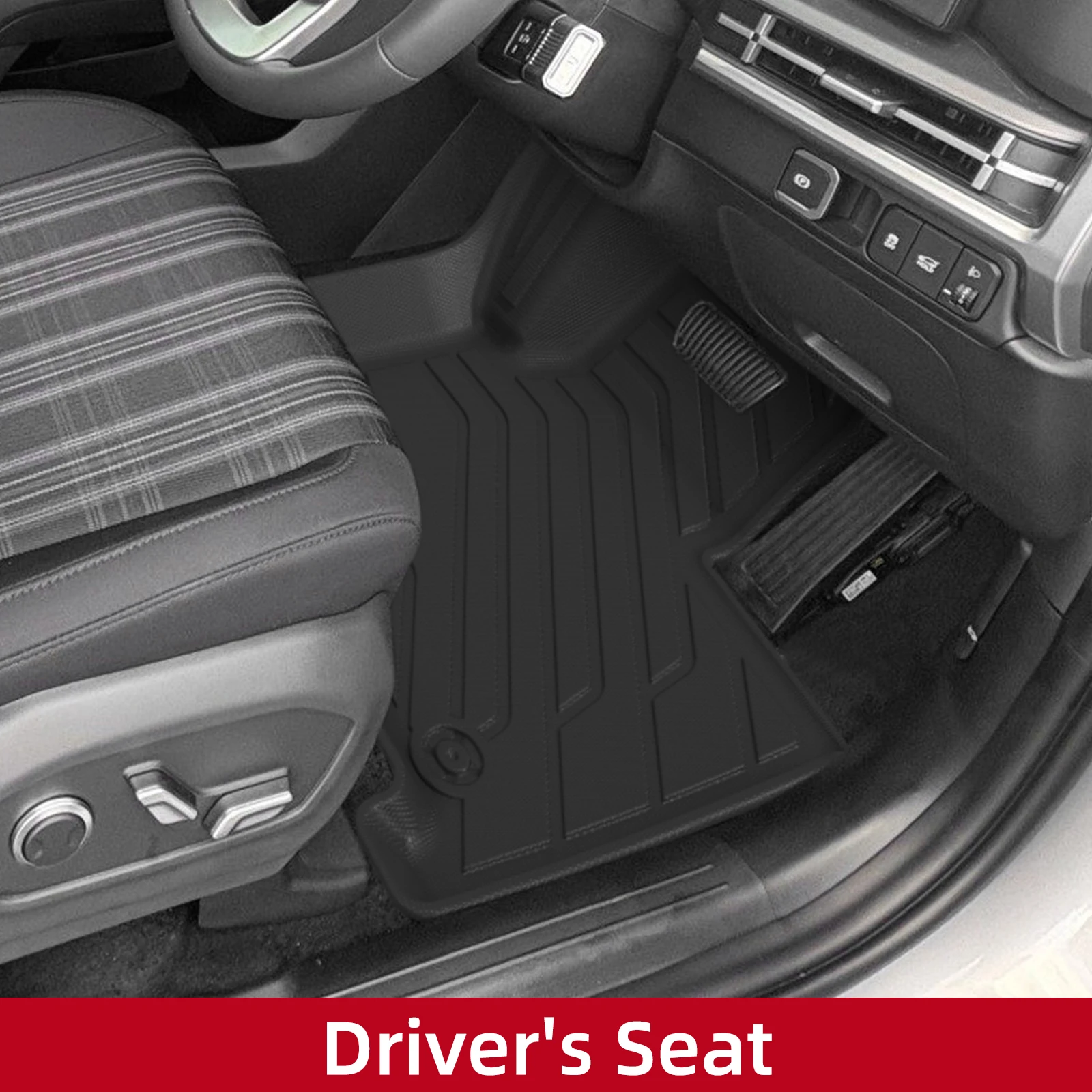 for Hyundai Santa Fe Hybrid 2025 2026 Car Floor Mats Protective Mat Car Accessories Cargo Liner Trunk Pad Only Fit Right Rudder view 2