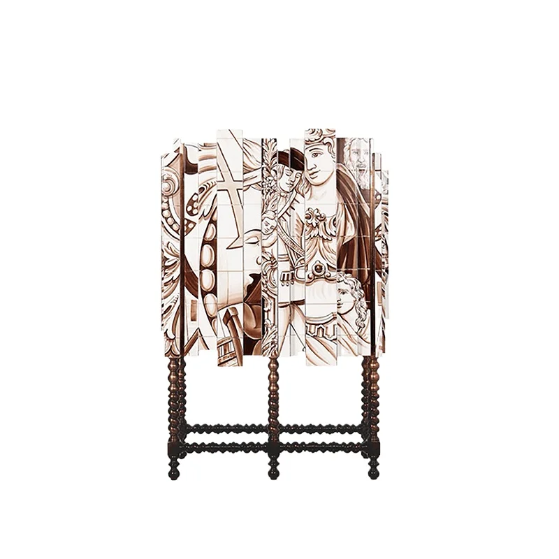 

Luxury house designer creative art dining side cabinet fashion solid wood