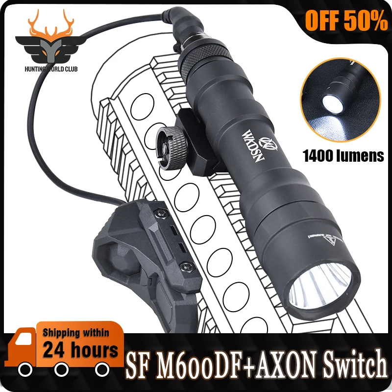 Tactical Surefir SF M600DF Flashligh 1400 Lumen High Power WADSN M600 White LED Hunting Scout Light With AXON Pressure Switch