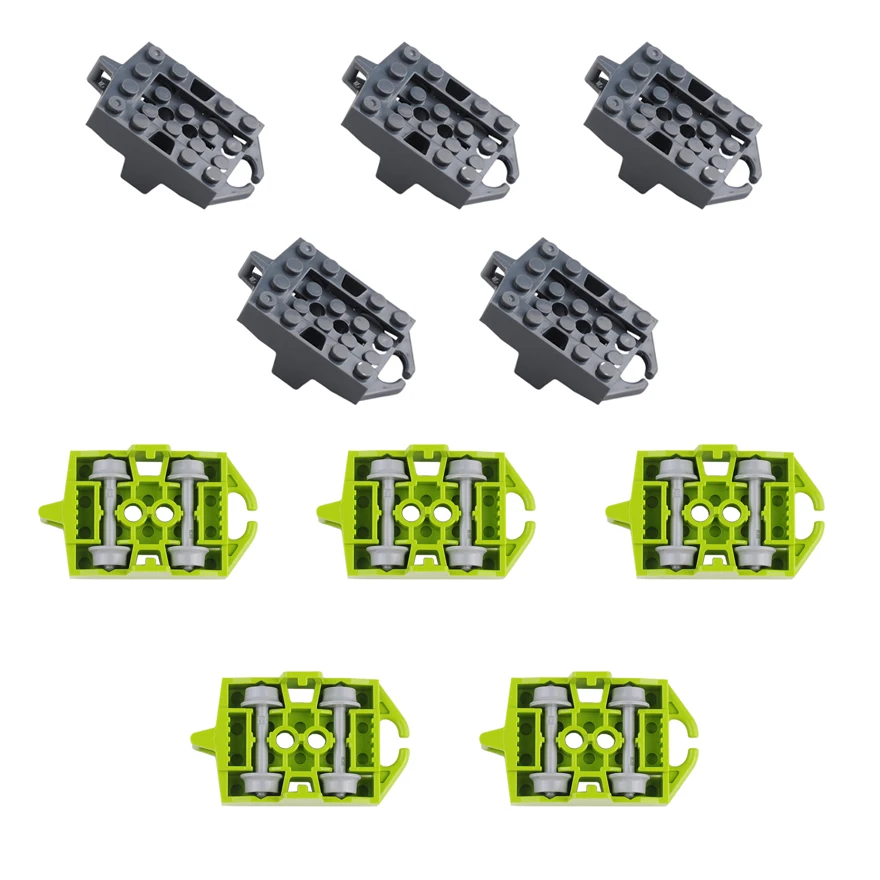 10PCS 26021 Kompatibel Track Auto Bausteine Achterbahn Zug Auto Grundplatte Ersatzteile für MOC Rot/Grau optional