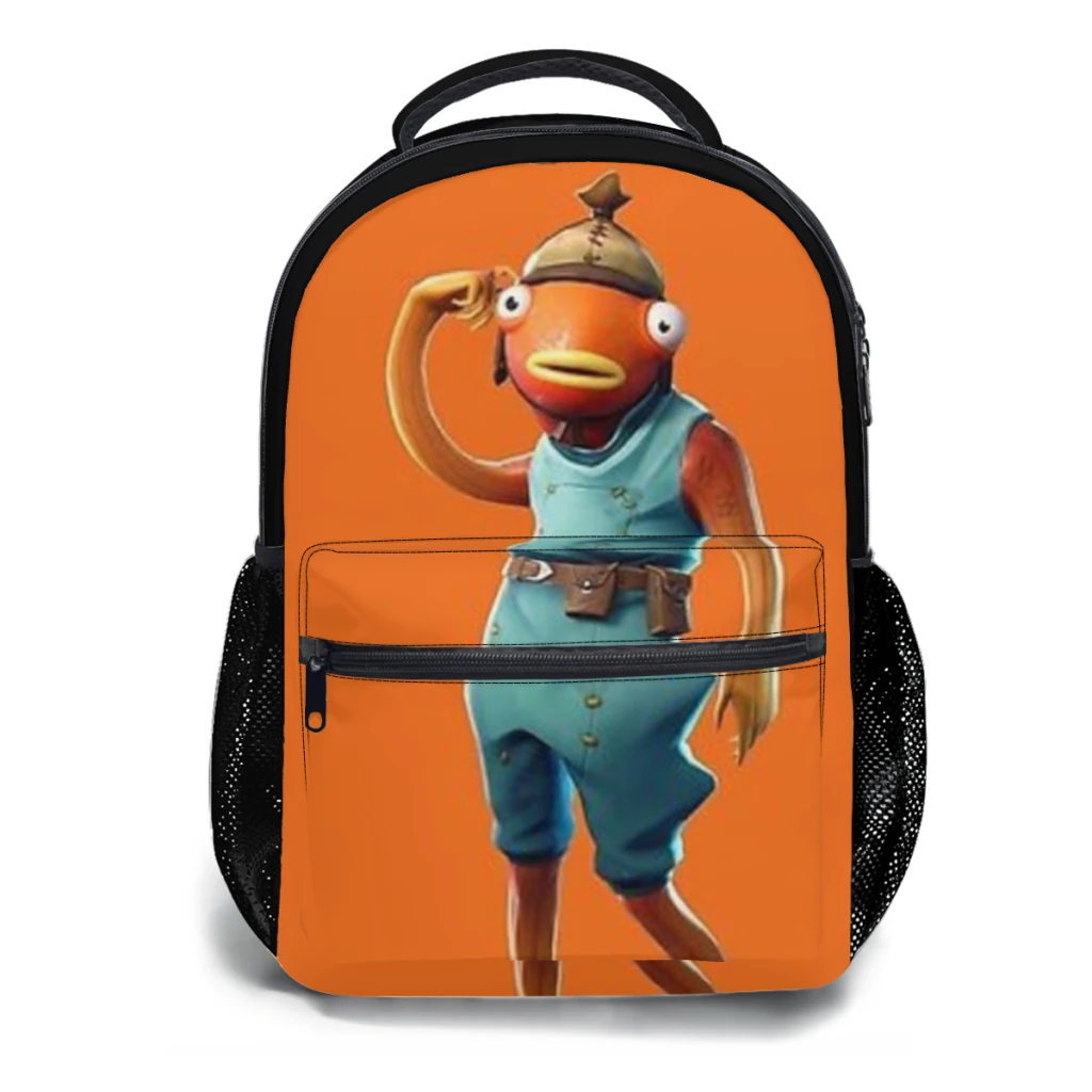 Yeet mochila escolar de fishstick para niñas, mochila de estudiante de gran capacidad, mochila de estudiante de secundaria de dibujos animados, 17 pulgadas